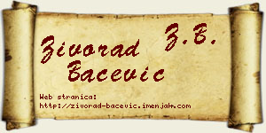 Živorad Bačević vizit kartica